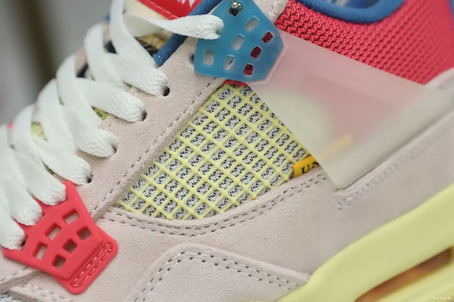 RETRO JORDAN UNION X ICE' 4 'GUAVA LA Kimikick AIR 0709